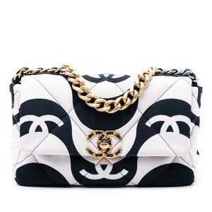 Pre-Loved Chanel Medium Printed Silk 19 Flap